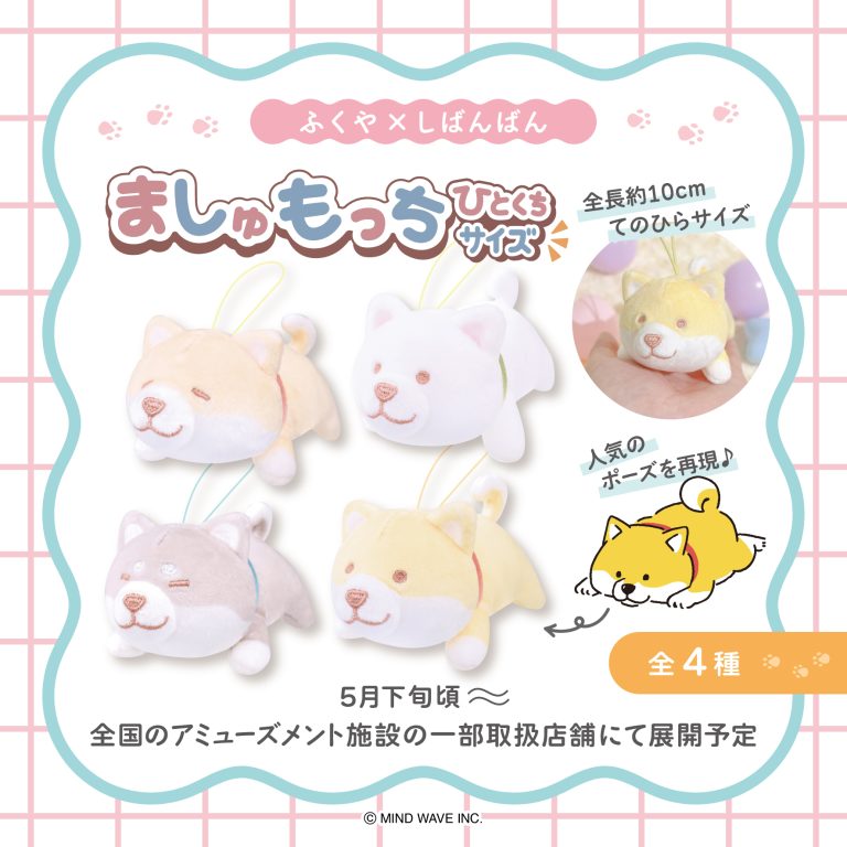 全国のアミューズメント施設の一部取扱店舗にてしばんばんの『ましゅもっち ひとくちサイズ』が登場〈ฅ `ᴥ´ ฅ〉✨